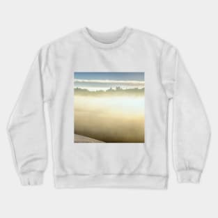 SCENERY 43 - Morning Fog Misty White Sky Horizon Crewneck Sweatshirt